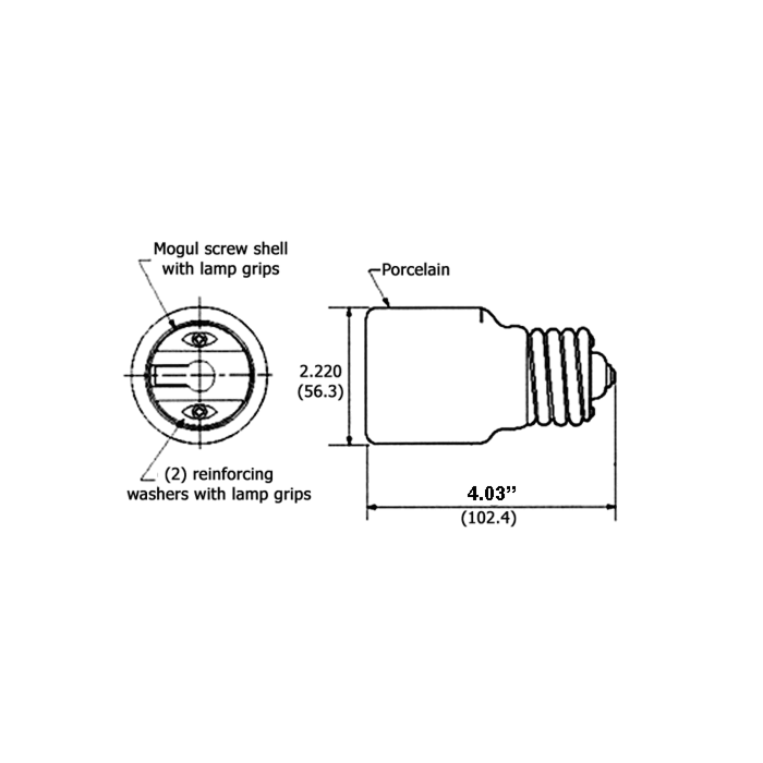 E39 HID 4KV Porcelain Mogul Lamp Extender