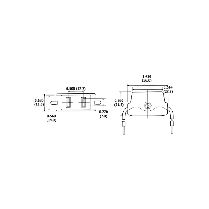G12.7 Base Incandescent Side Prong Socket - *DISCONTINUED*