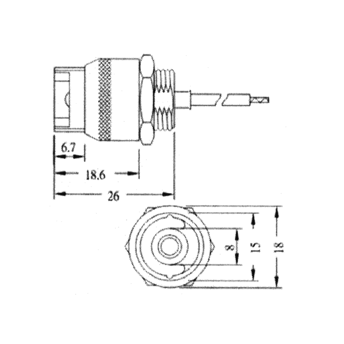 R7s Base Porcelain Halogen Socket with 6" Lead 