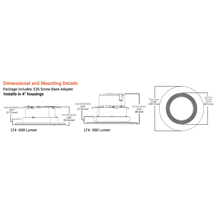 Halo LT4069FS1EWHR LT4 4" Recessed Baffle LED Trim