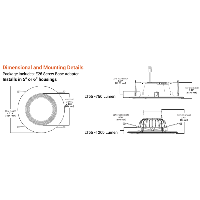 Halo LT56129FS1EWHR LT56 5/6 inch LED retrofit baffle trim