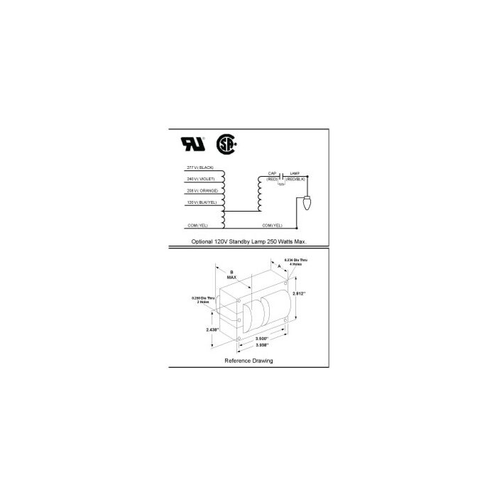 Universal M175MLTAC3M-500K - 175 Watt HID Metal Halide (MH) Ballast Kit
