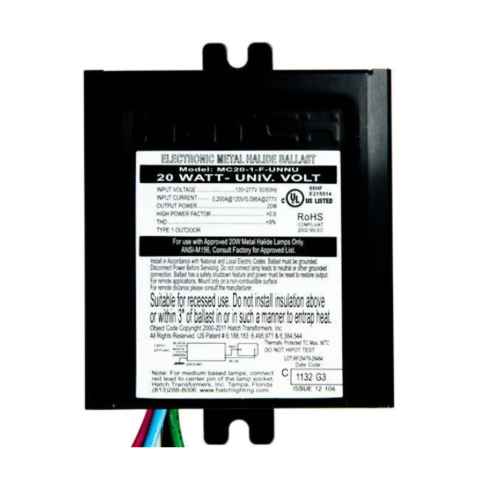Hatch Mini MC20-1-F-UNNU 20 Watt Electronic Metal Halide Ballast - FINAL SALE!
