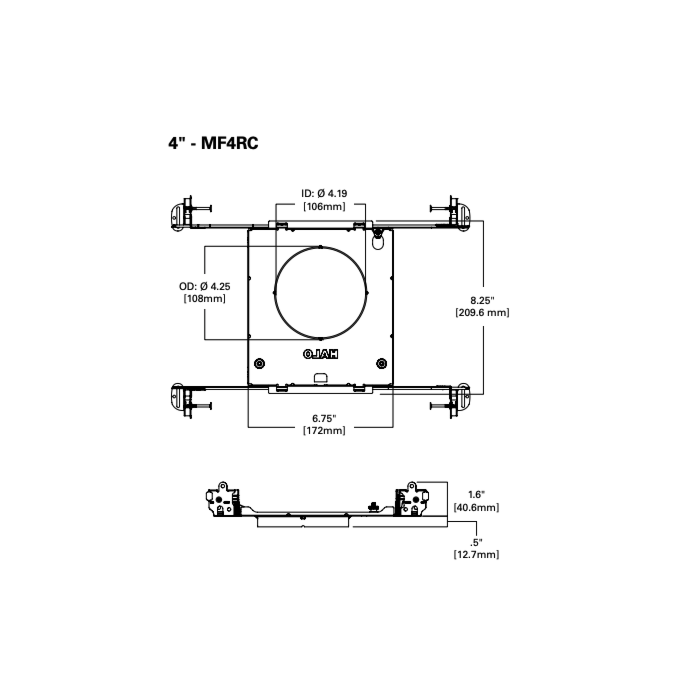 Halo MF4RC 4" Round Mounting Frame with 1/2" Drywall Collar