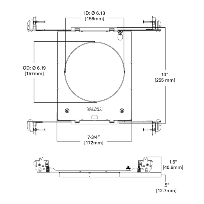 Halo MF6RC 6" Round Mounting Frame with 1/2" Drywall Collar