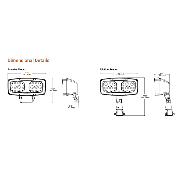 Lumark NHRS50US-BPC Night Harrier Series, Floodlight Luminaire, Selectable Lumen, 120-277V, Slipfitter, Button Type Control
