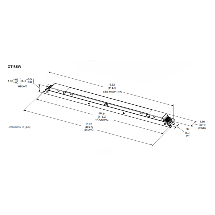 57424 / 274A1R eldoLED OTI851202772A3DIM1LHB OPTOTRONIC Indoor Linear 85w Constant Current LED Driver