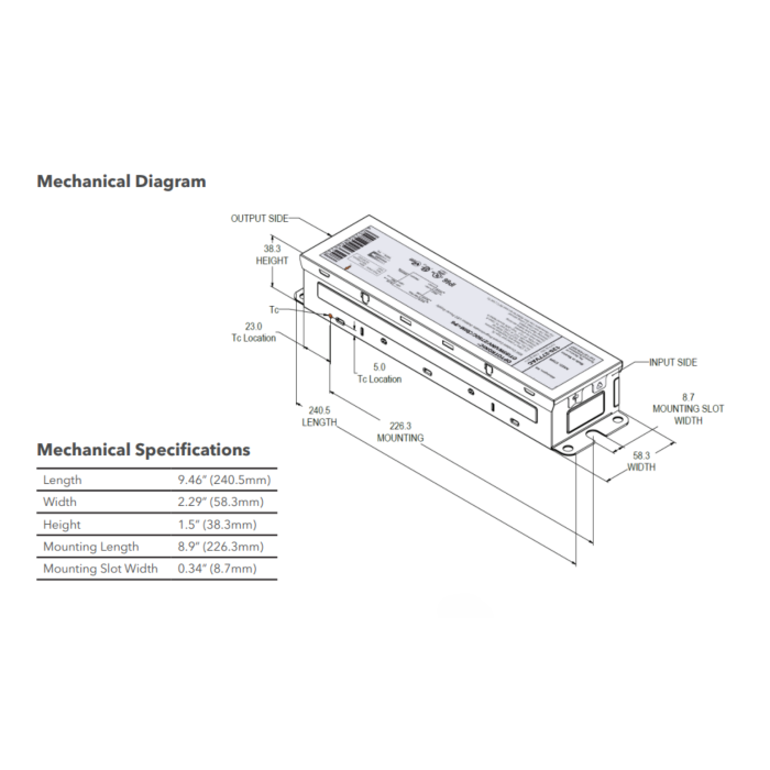 57509 / 2743XJ eldoLED OTI95WUNV2750C2DIMP6 OPTOTRONIC Outdoor & Industrial 95w Constant Current LED Driver