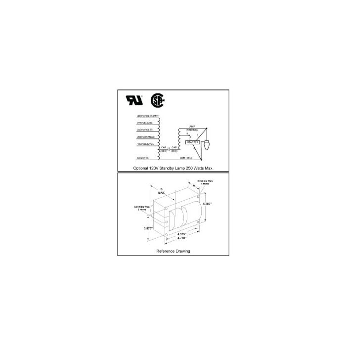 Universal P320ML5AC4M-500K M132 M154 Pulse Start Metal Halide (MH) Ballast Kit - ONE UNIT Remaining!!!