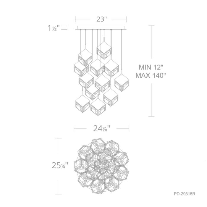 WAC PD-29315R-BK Ice Cube Round Multi Light 4CCT