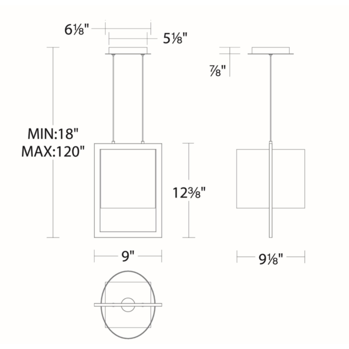 WAC PD-33312-BK Park Avenue Mini Pendant 3000K - Black Finish Sconce