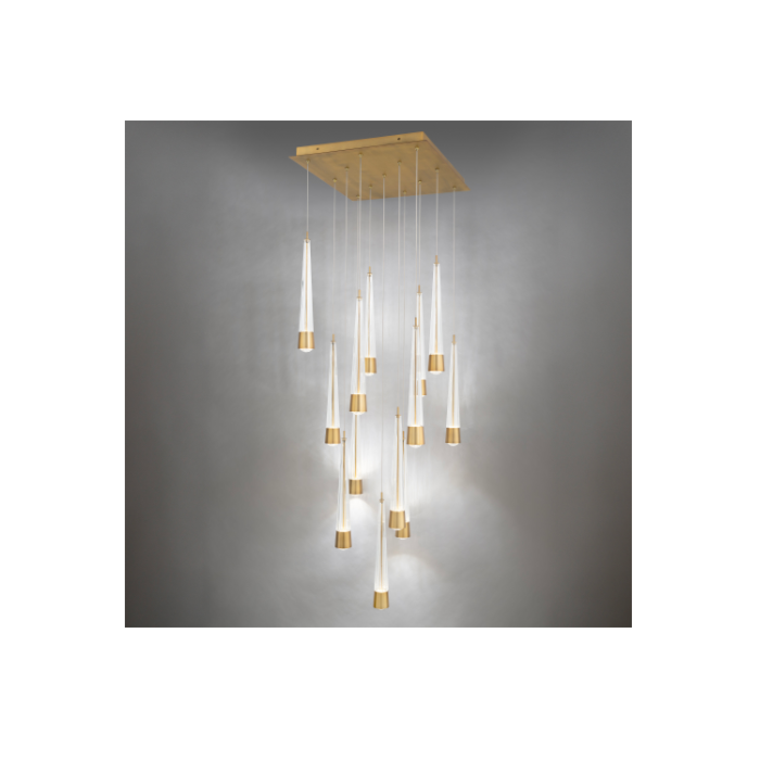 WAC PD-59413S-AB Quill Square Multi Light 4CCT