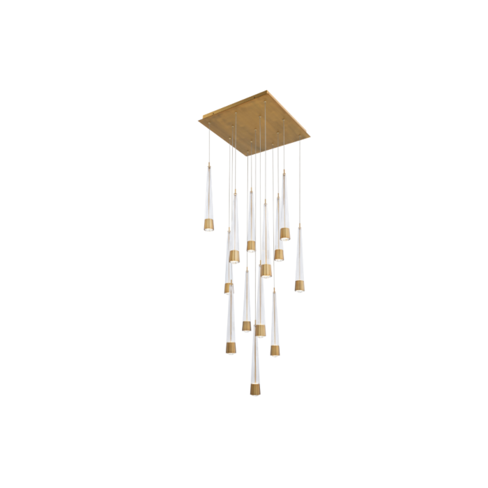 WAC PD-59413S-AB Quill Square Multi Light 4CCT