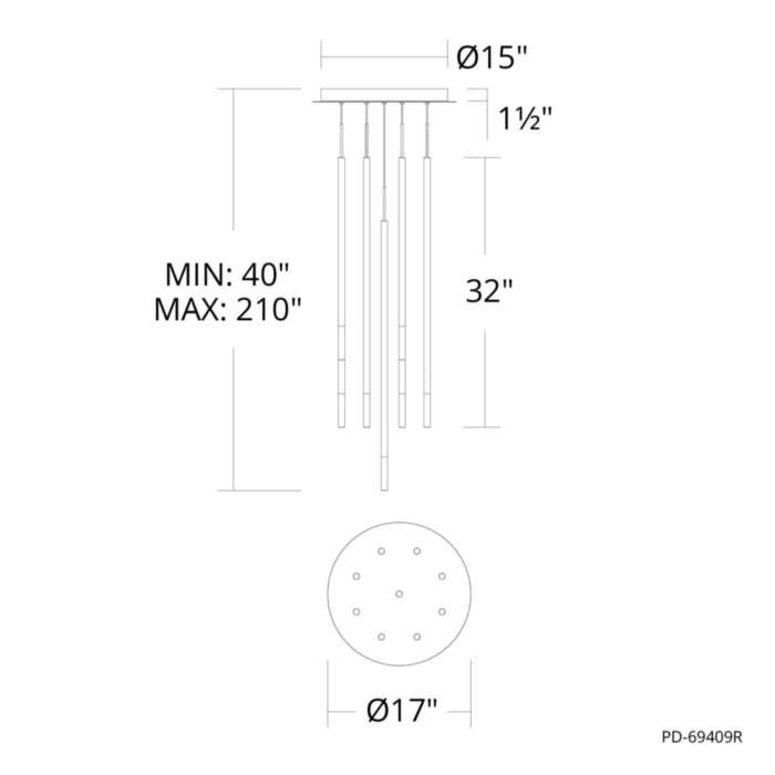 WAC PD-69409R-BK Viggo Round Multi Light 4CCT 