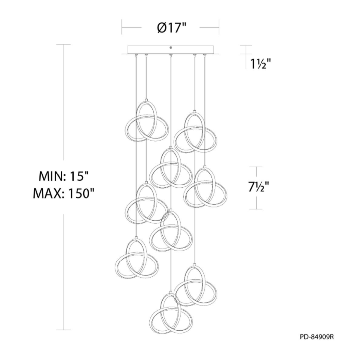 WAC PD-84909R-CH Vornado Round Multi Light 3000K