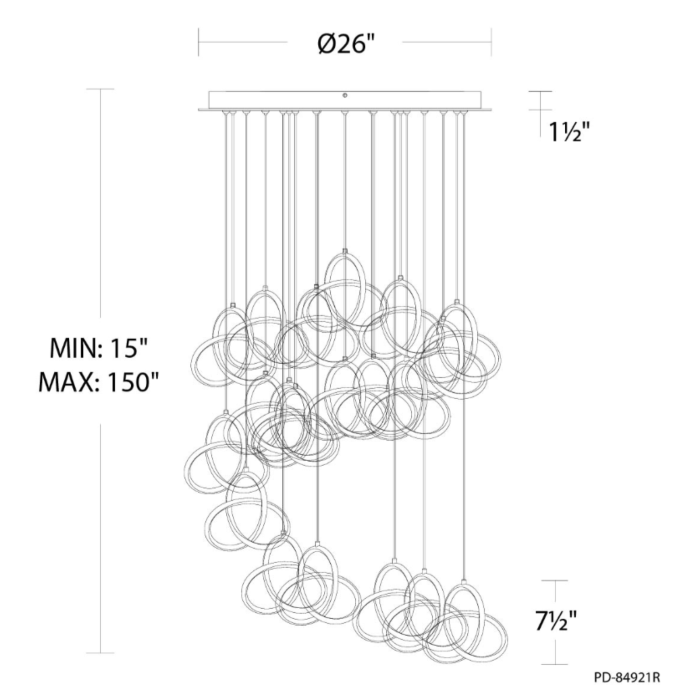 WAC PD-84921R-BK Vornado Round Multi Light 3000K
