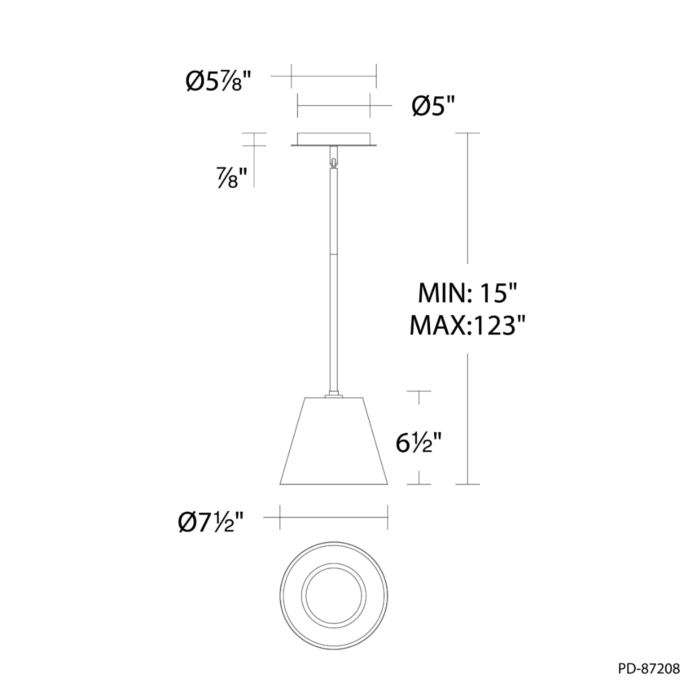 WAC PD-87208-BK Chandra Mini Pendant 3000K - Black Finish Sconce