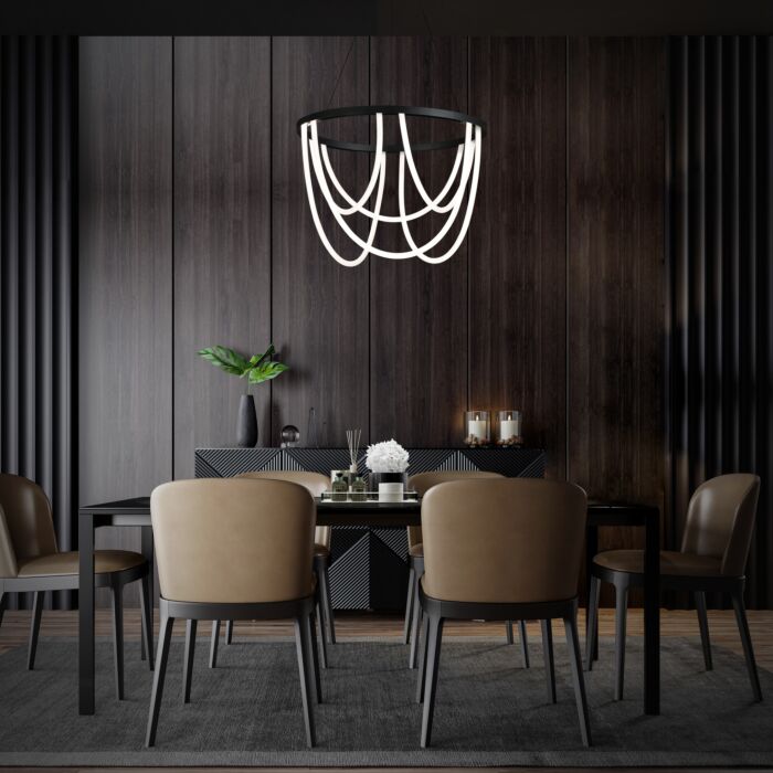 WAC PD-89436-BK Margarite Chandelier 3000K
