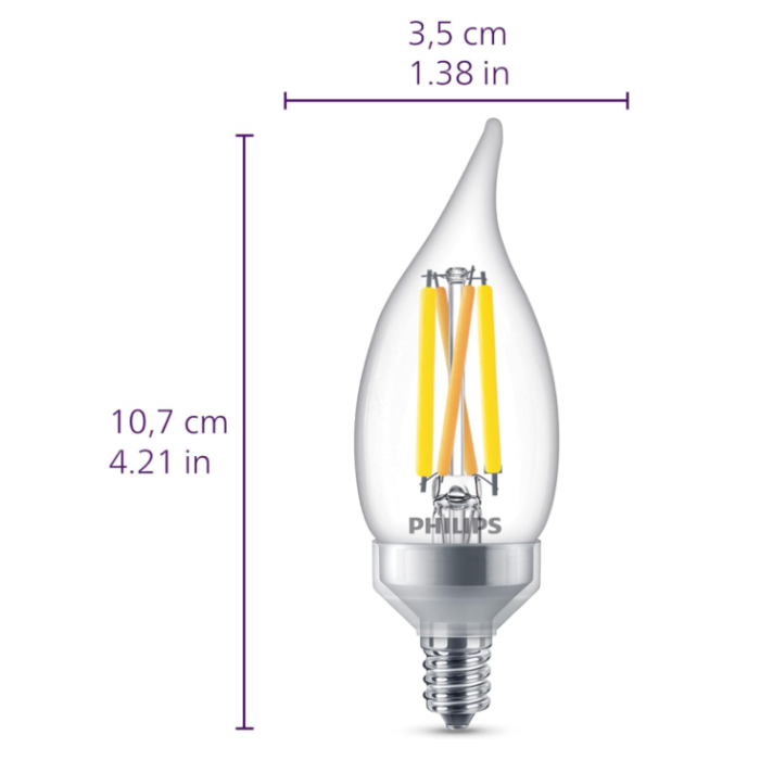 Philips 566687 - 5BA11/PER/UD/CL/G/E12/WGD 6/3PF T20 LED BA11 Bulb