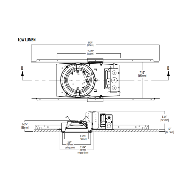 Halo PR6RFS12D010 6" aperture new construction, retrofit and surface downlight