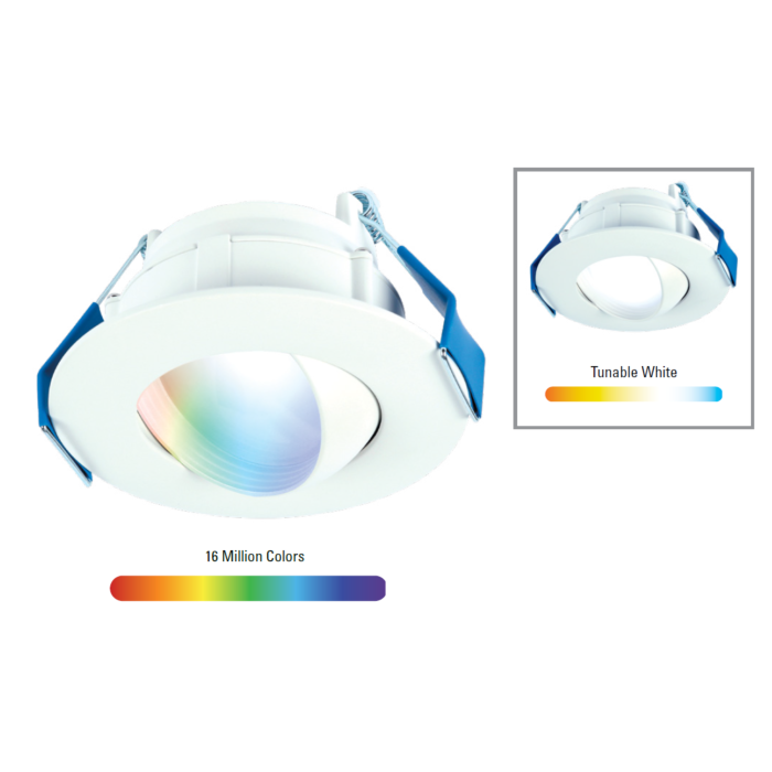 Halo RAWZC409 4" Smart Adjustable Canless Downlight (WiZ Pro), 10.8W