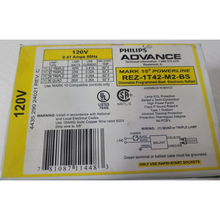 Advance Mark 10 REZ-1T42-M2-BS CFL Dimming Ballast - *DISCONTINUED*