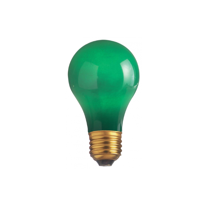 Satco S4986 60W A19 CERAMIC GREEN Incandescent Bulb 130V