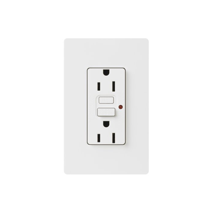 Lutron SCR-20-GFST-SW 20 Amp Tamper Resistant , Self-Testing GFCI Receptacle - Snow White