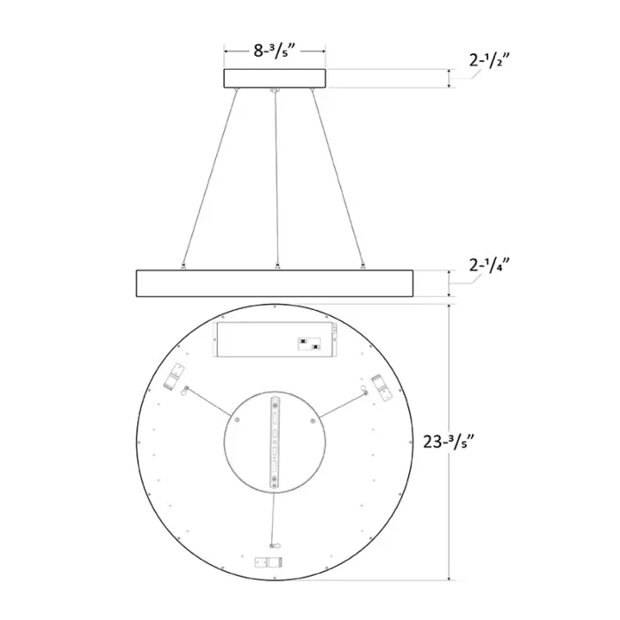 Westgate MFG SCR-24D-MCTP-D 24in. Power and CCT Selectable Round Suspended Up/Down Panel Light