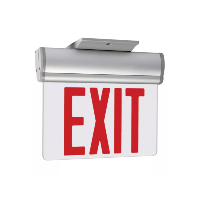 Sure-Lites SCX70R 6" Letter, Battery Backup, Universal Single-sided clear, Red