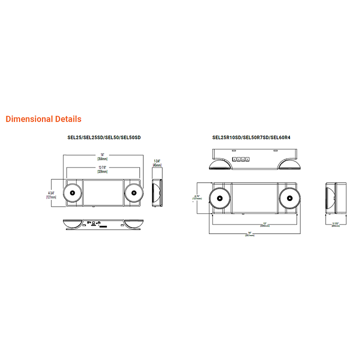 Sure-Lites SEL25 2 Head, NiCad,0.6W/0.64W Emergency Lighting