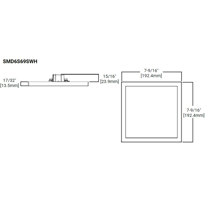 Halo SMD6S69SWH 6" Surface Mount, Square