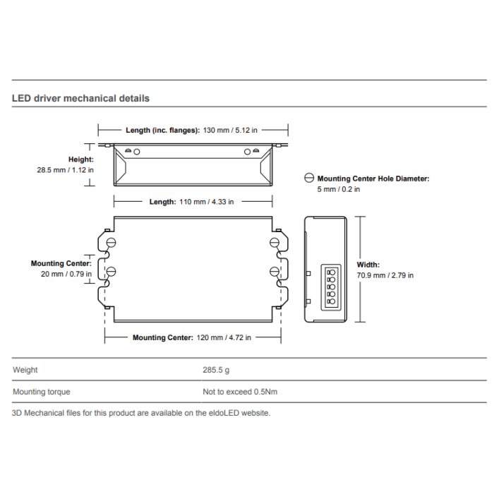 260/S eldoLED SOLOdrive SL0260S2 20W Constant Current LED Driver