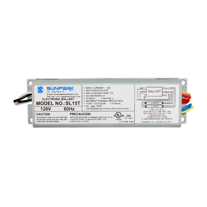 Sunpark SL15T -  T8/T12 Electronic Fluorescent Ballast 