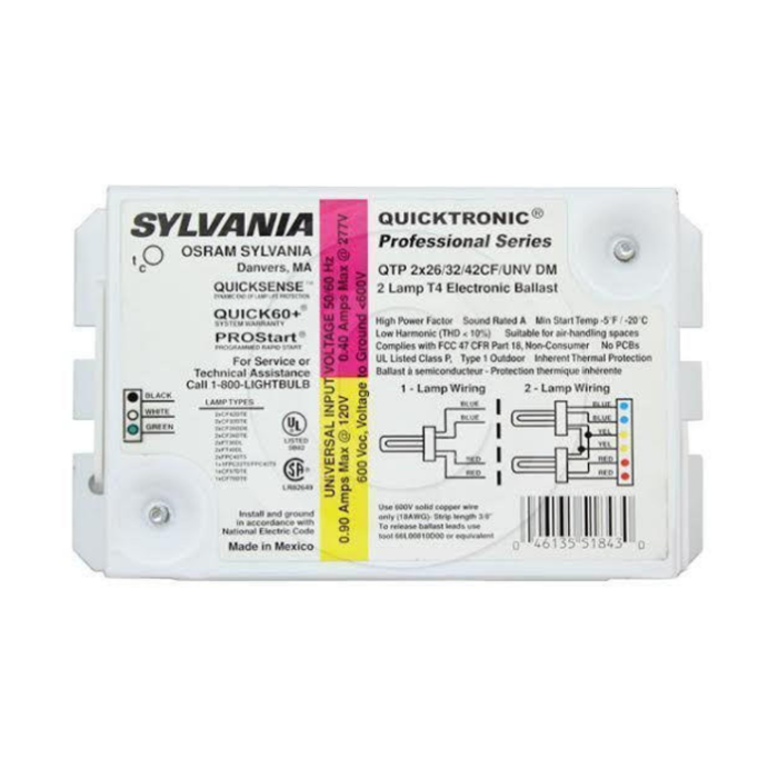 Sylvania QTP2X26/32/42/CF/UNV DM (51843) Compact Fluorescent Ballast