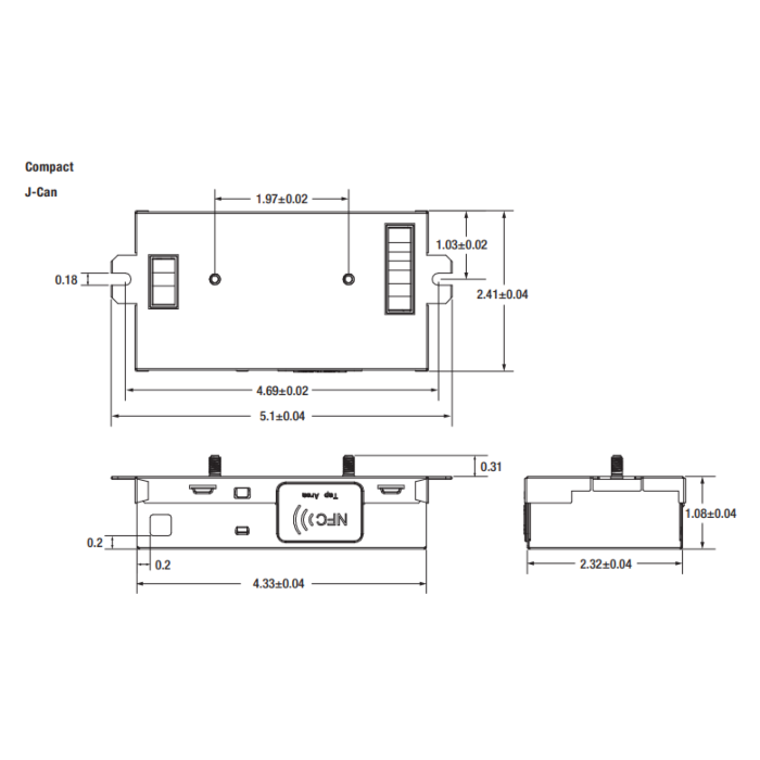 75851 LEDVANCE LEDrv25UNVC1250DIM1JAUX12NFC tapTronic Compact 25w Constant Current LED Driver