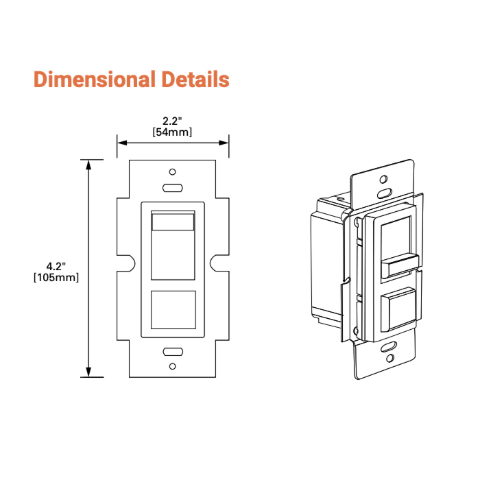 Greengate WBSD-010M-C1 Momentary Preset Slide Dimmer, 0-10V WBSD Family
