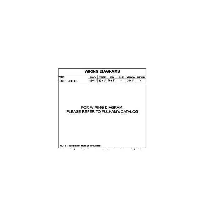 Fulham Workhorse WH4-120-L Electronic Fluorescent Ballast