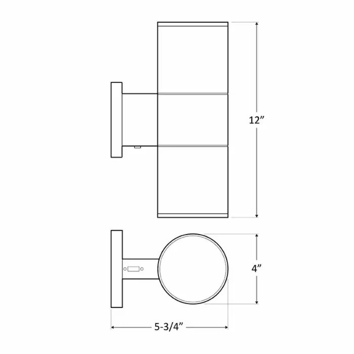 Westgate MFG WMC-UDL-MCT-WH-DT - 4in.Wall Mount Outdoor Cylinder Up/Downlight  3CCT Selectable 30W White