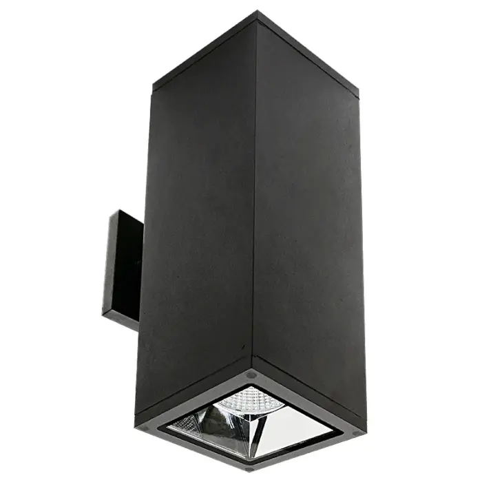 Westgate MFG WMCS5-UDL-MCT-BK-DD - 5in 3CCT-Selectable LED Outdoor Square Cylinder Up/Downlight, 40W, Black