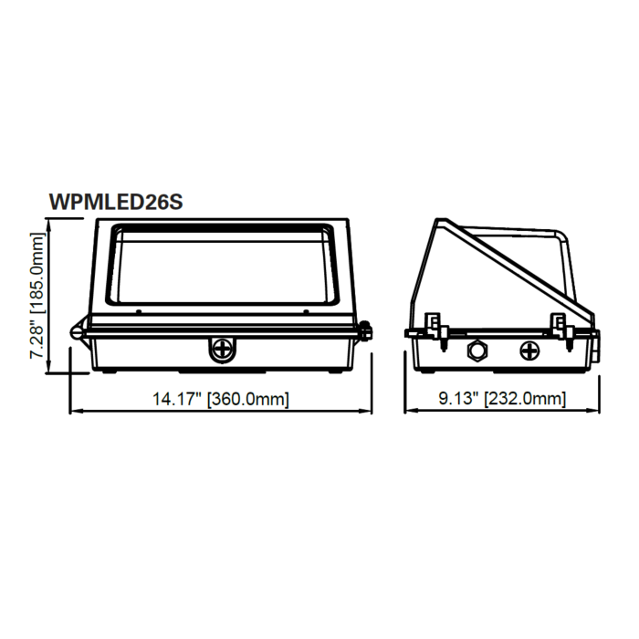 Lumark WPMLED26S Medium LED Wall Pack, 70-100W