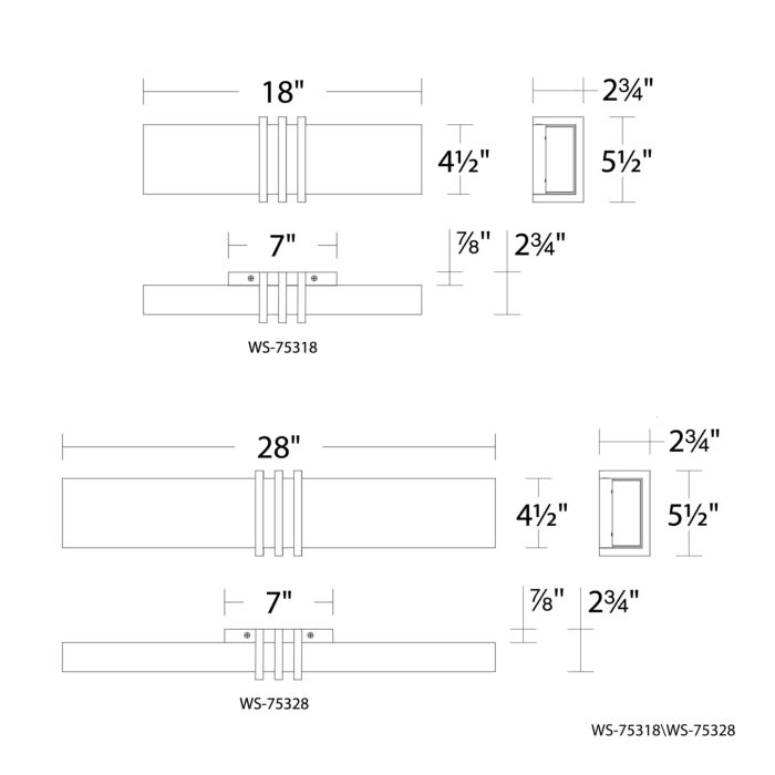 WAC WS-75318-BK Minibar Bathroom Vanity & Sconce 3000K - Black Finish Sconce