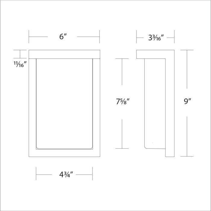 WAC WS-W190109-30-BK Vega Wall Mount 3000K - Black Finish Sconce