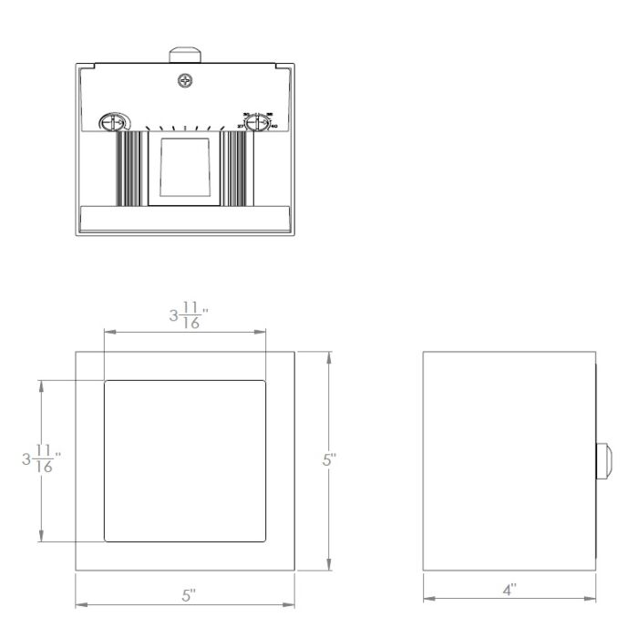 WAC WS-W230505-CS-BK Window Wall Sconce (With Front Panel Light) - Black Finish Sconce