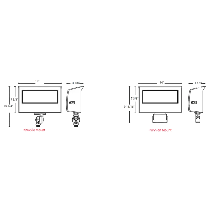 RAB X22-80W LED Flood Light - 7,193-12,772 Lumens - 80/70/60/50 Watts -3000K/4000K/5000K - White - 120V