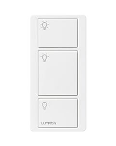Lutron Pico PJ2‑3B‑GWH‑L01 3 Button w/ Light Icons Controller - White