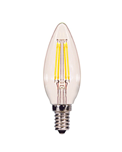 Satco S8839 LED C11 Bulb - 4W CTC/LED/40K/CL/120V