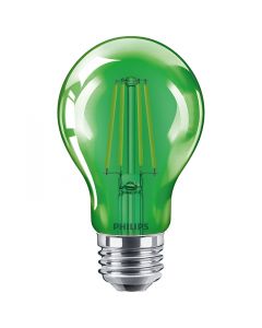 Philips 538249 A19 LED Bulb - 4A19/LED/GREEN/G/E26/ND 6/1BC 120V