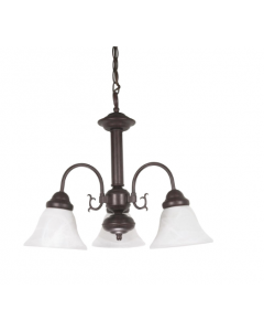 Nuvo 60-184 Ballerina - 3 Light Chandelier With Alabaster Glass - Old Bronze Finish