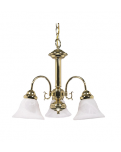 Nuvo 60-186 Ballerina - 3 Light Chandelier With Alabaster Glass - Polished Brass Finish